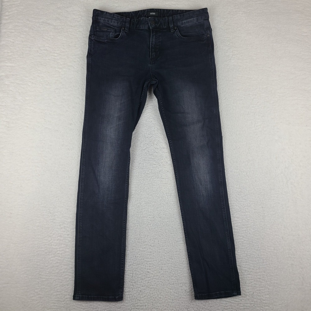 Hugo Boss Jeans Mens 34x33 Blue Delaware Slim Fit Dark Wash Denim